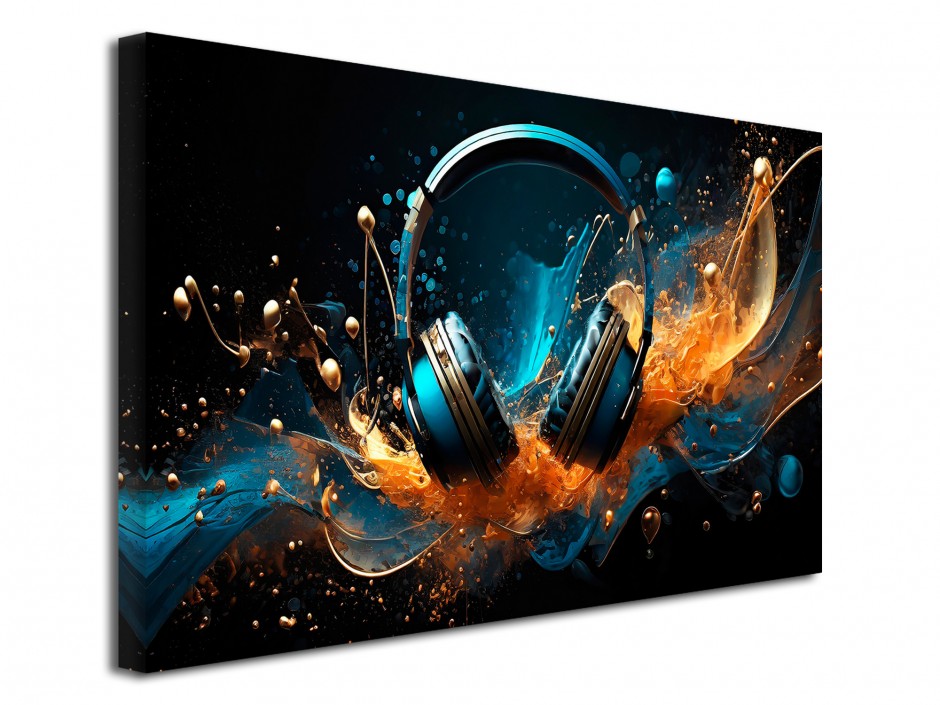 Tableau toile design Casque Audio