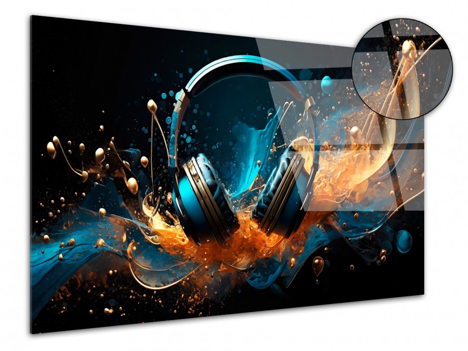 Tableau plexiglas design Casque Audio