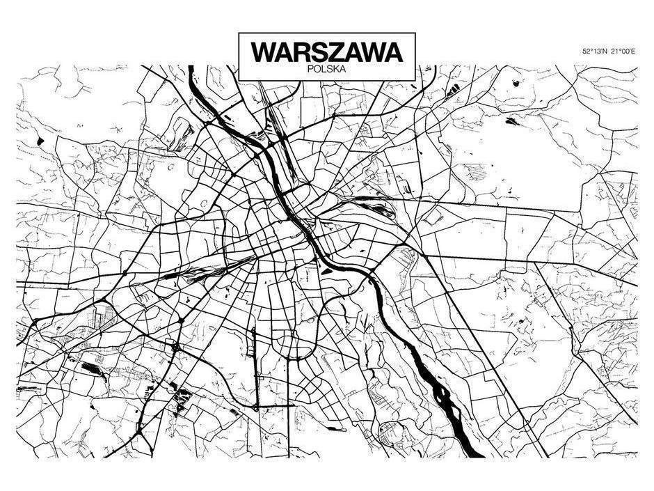 Papier peint - Warsaw Map