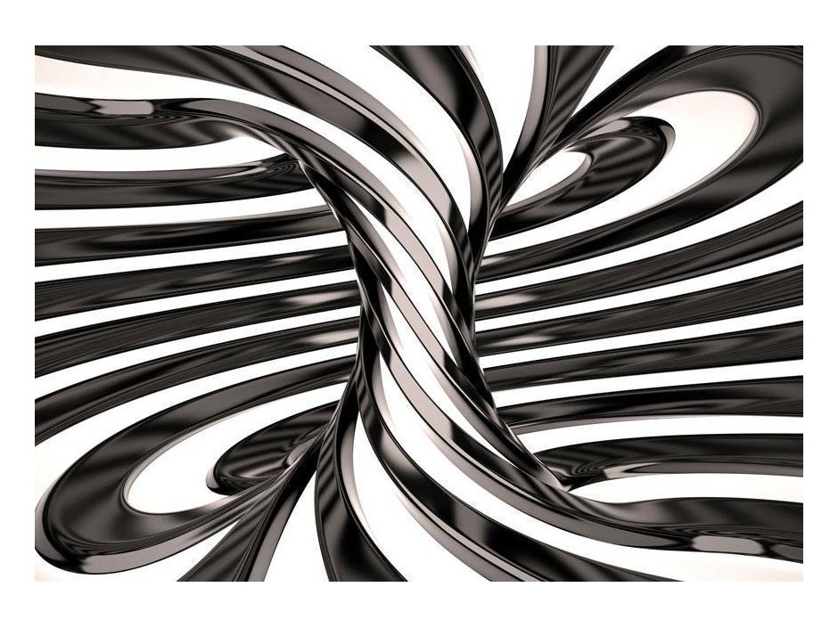 Papier peint - Black and white swirl