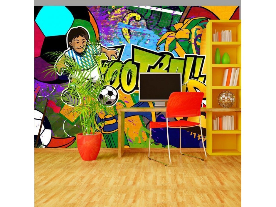 Papier peint - Football Championship - Colorful graffiti about football with a caption