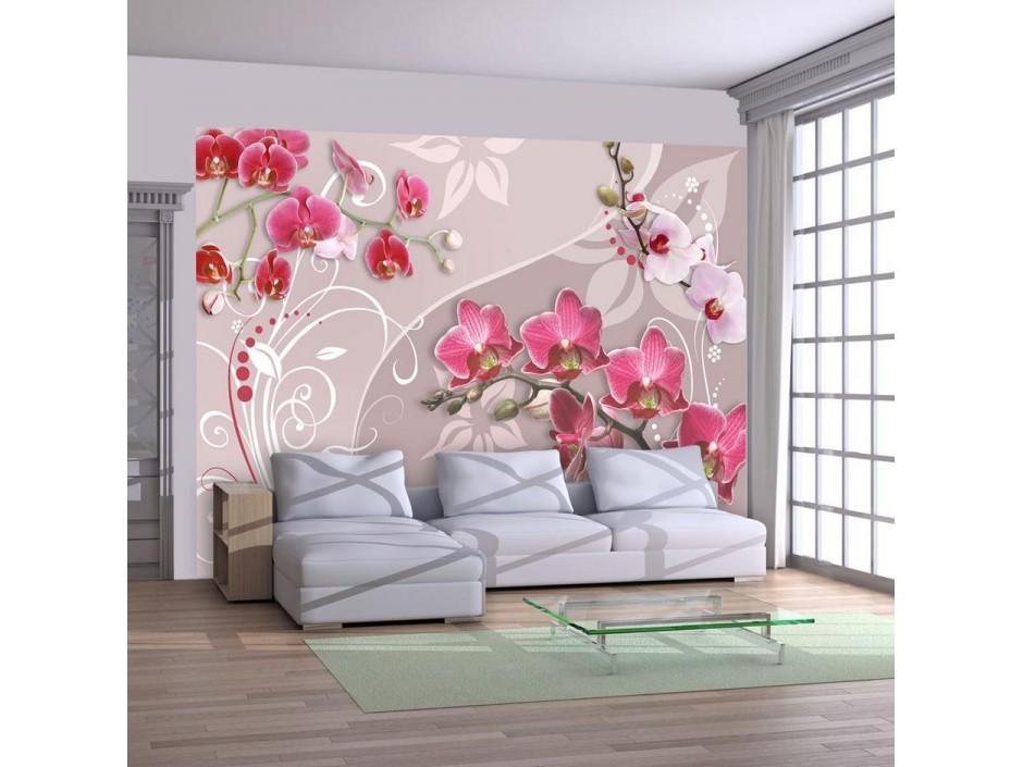 Papier peint - Flight of pink orchids