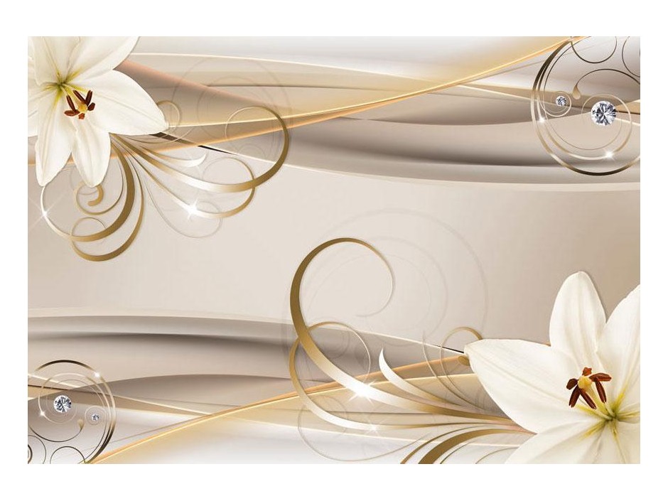 Papier peint - Lilies and The Gold Spirals