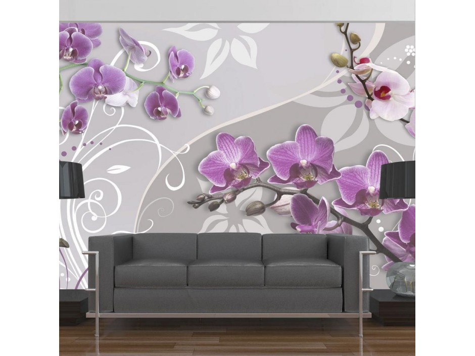 Papier peint - Flight of purple orchids