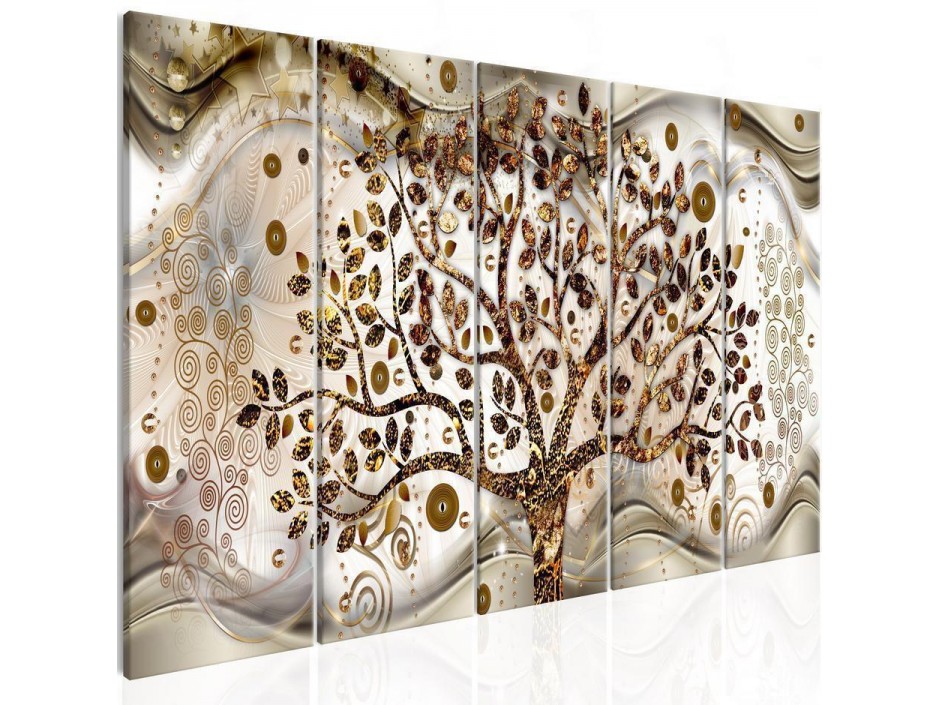 Tableau - Tree and Waves (5 Parts) Brown