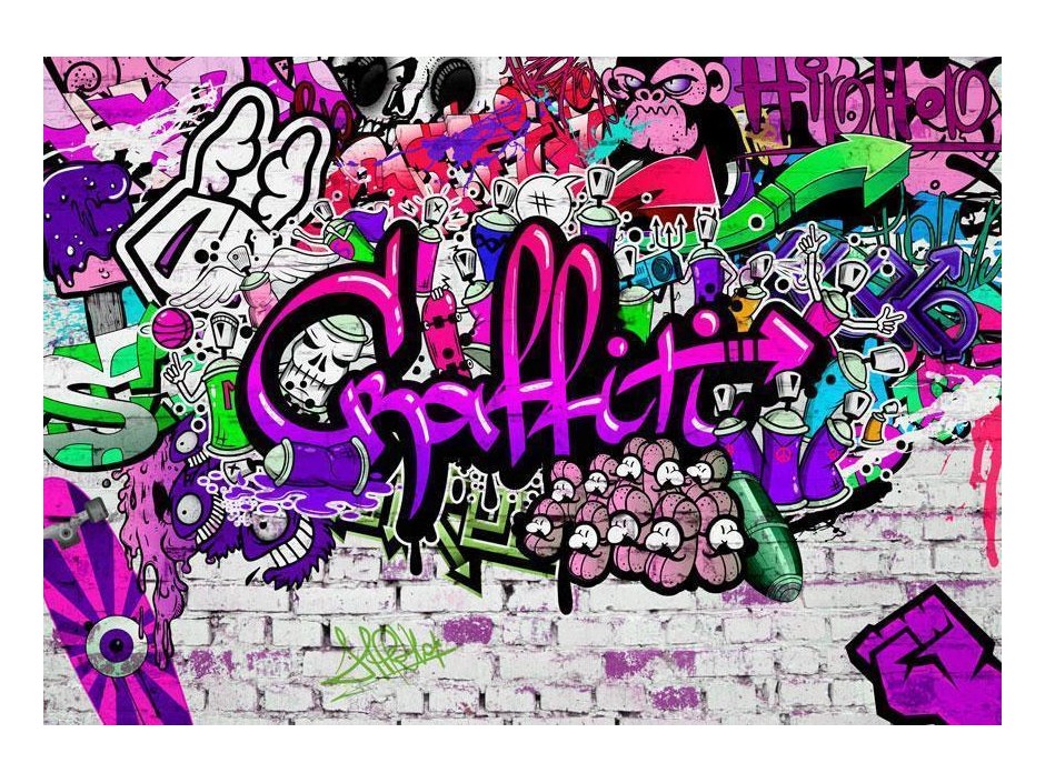 Papier peint - Purple Graffiti