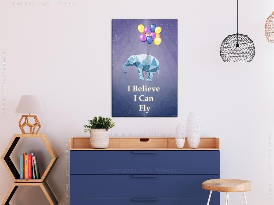 Tableau - Words of Inspiration (1-part) - Elephant with Balloons and Motivational Text