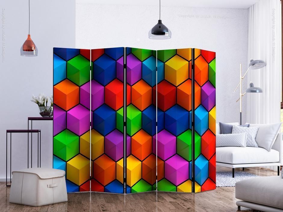 Paravent - Colorful Geometric Boxes II