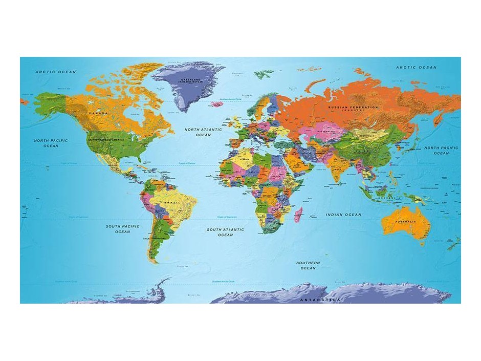 Papier peint - World Map: Colourful Geography II