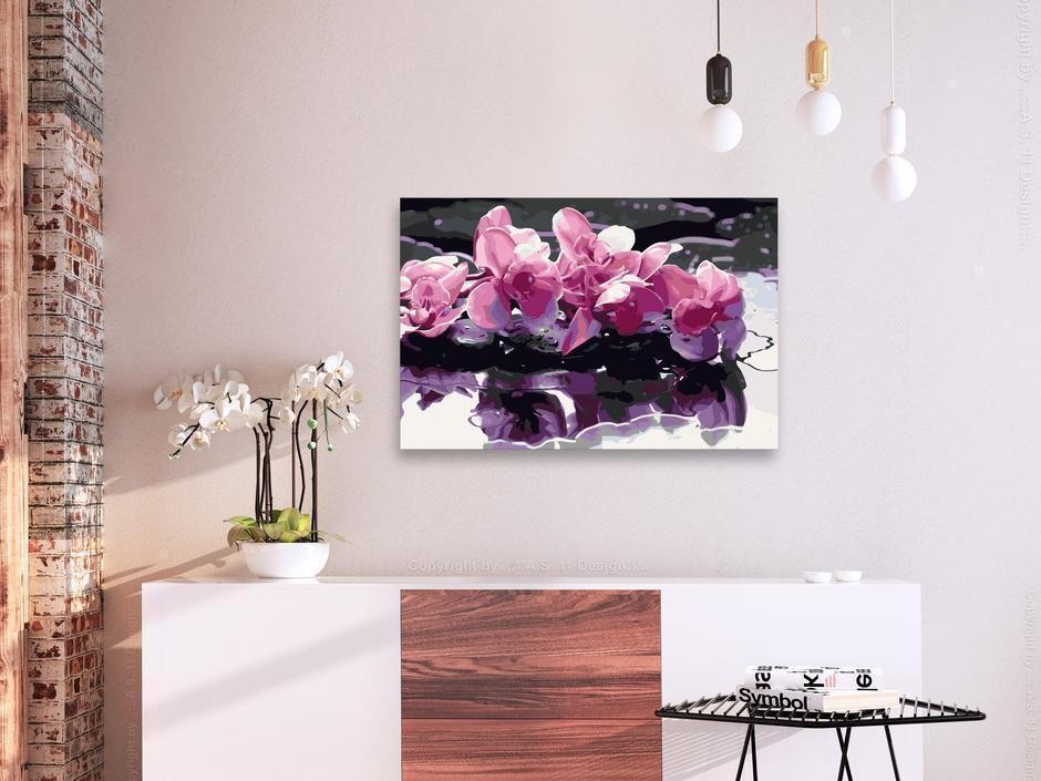 Tableau à peindre par soi-même - Orchidée violette