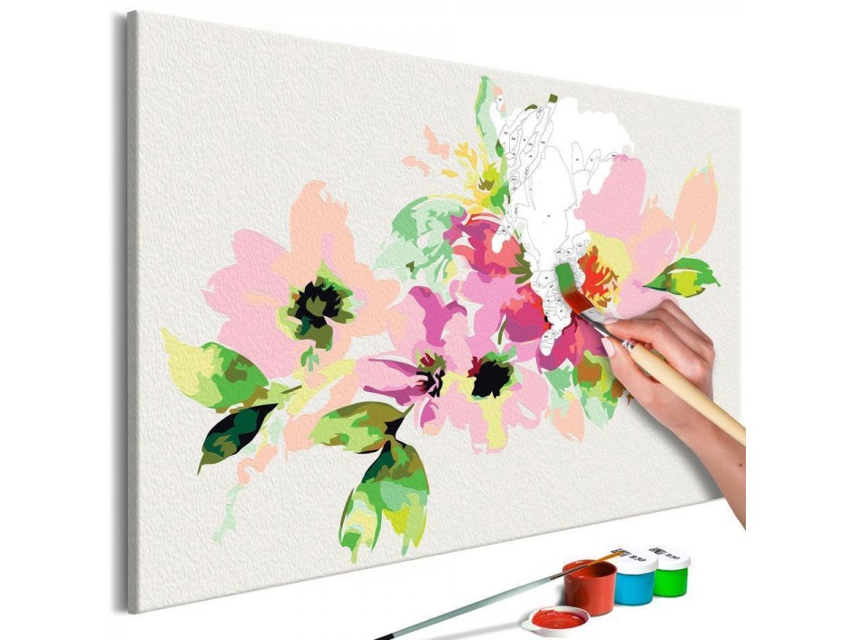 Tableau à peindre par soi-même - Fleurs colorées