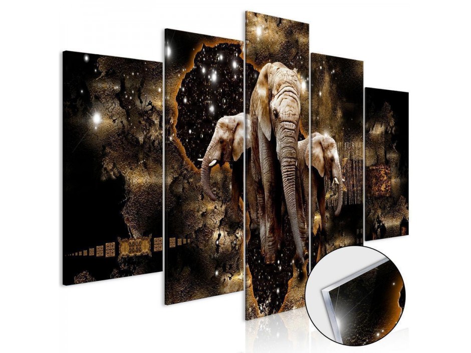 Tableau sur verre acrylique - Brown Elephants