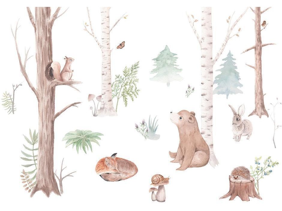 Papier peint - Subtle Illustration With Forest Animals