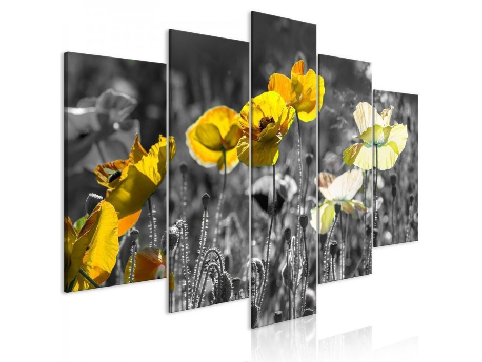 Tableau - Yellow Poppies (5 Parts) Wide