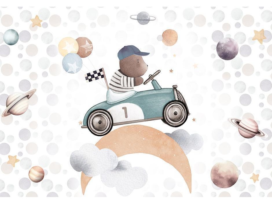Papier peint - Teddy Bear in a Racing Car