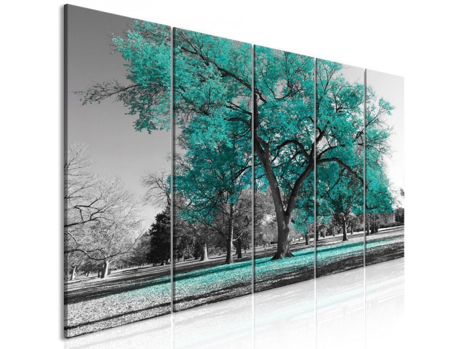 Tableau - Autumn in the Park (5 Parts) Narrow Turquoise