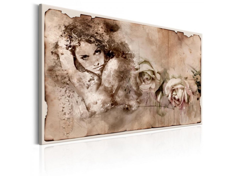 Tableau - Retro Style: Woman and Roses