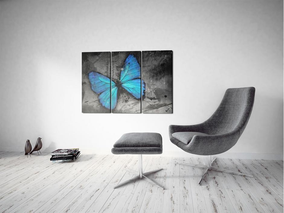 Tableau - The study of butterfly - triptych