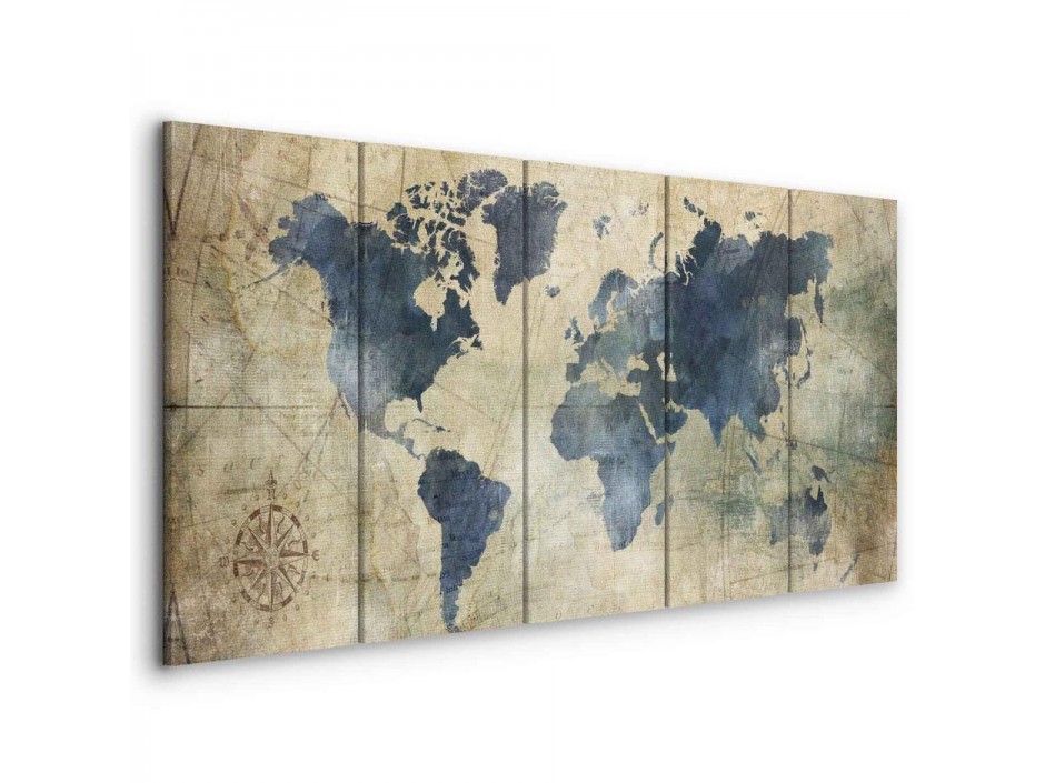 Tableau - Retro Map (5 Parts) Narrow