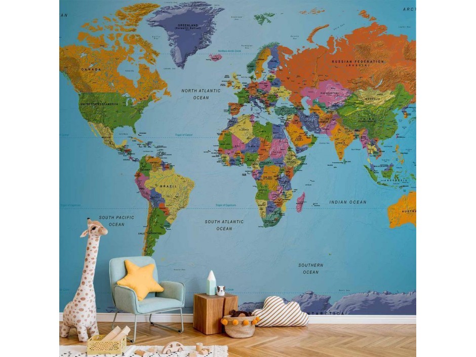 Papier peint - World Map: Colourful Geography