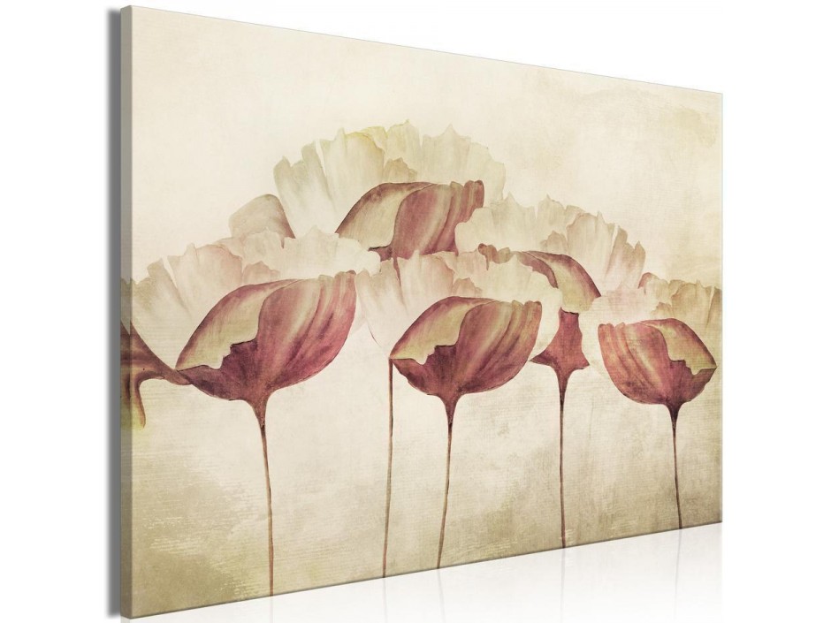 Tableau - Flowers in Beige (1 Part) Wide