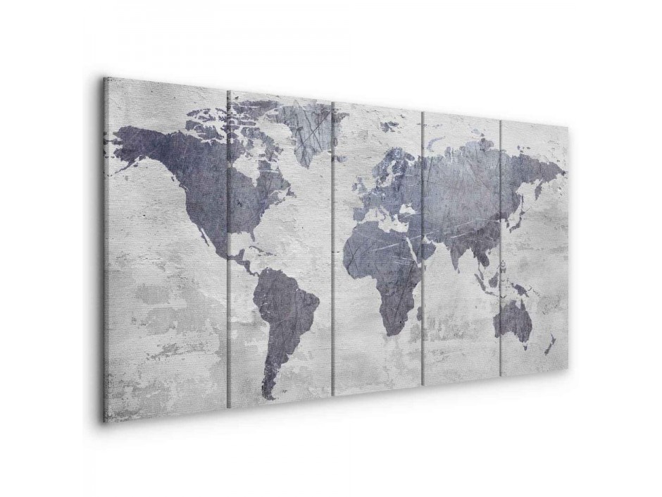 Tableau - Concrete World Map (5 Parts) Narrow