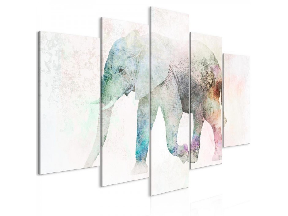Tableau - Painted Elephant (5 Parts) Wide