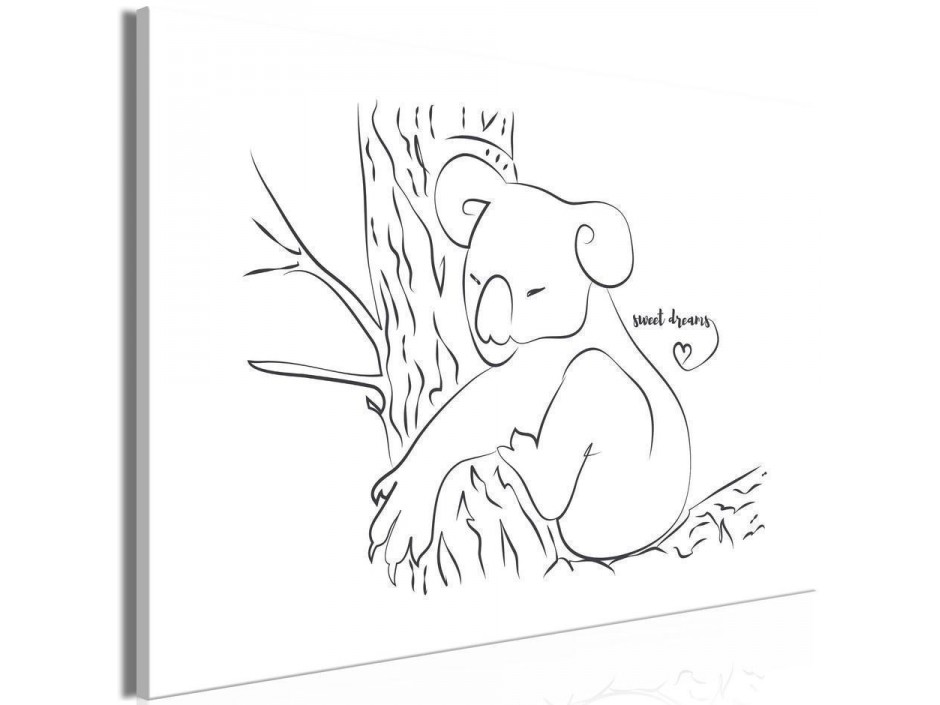 Tableau - Quiet Charm of Nature (1-part) - Sleeping Koala in Black and White