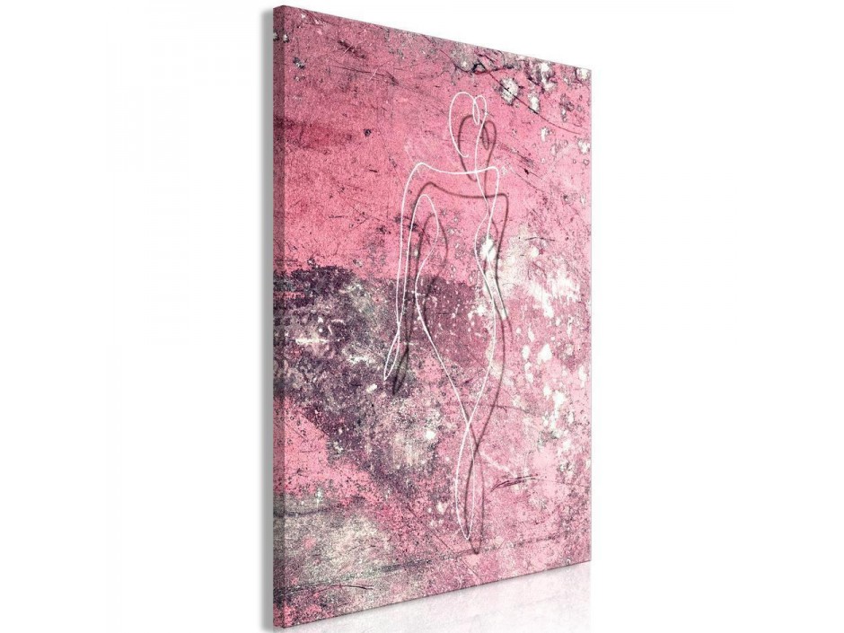 Tableau - Figure on Pink Background (1-part) - Female Silhouette in Marble