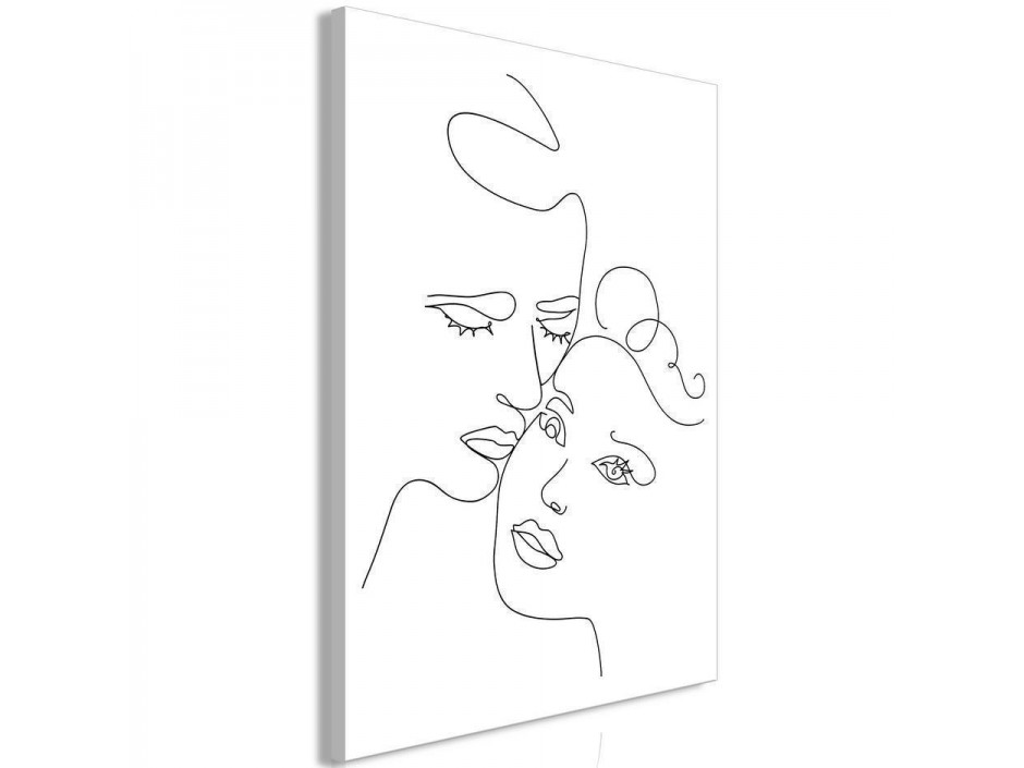 Tableau - Couple in Black and White (1-part) - Romantic Kiss Moment