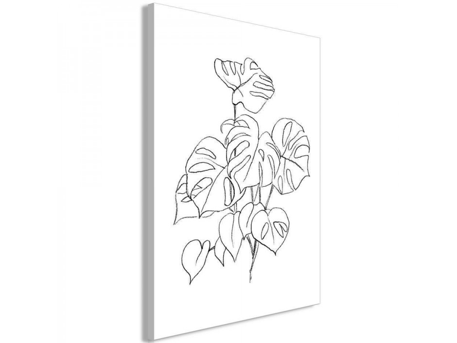 Tableau - Monochrome Monstera (1 Part) Vertical