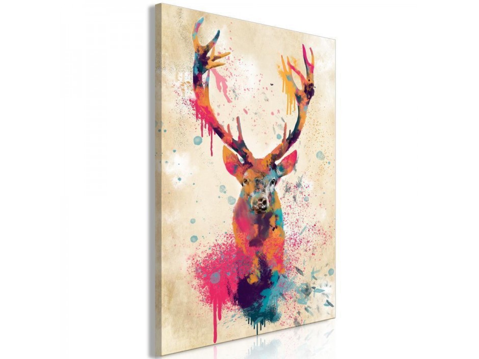 Tableau - Watercolor Deer (1 Part) Vertical