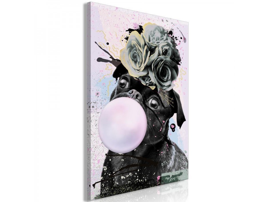 Tableau - Pug With Bubble Gum (1 Part) Vertical