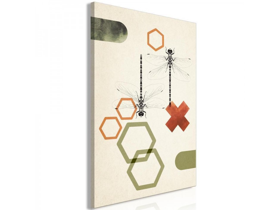 Tableau - Dragonflies and Geometry (1 Part) Vertical