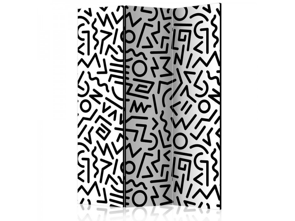 Paravent - Black and White Maze