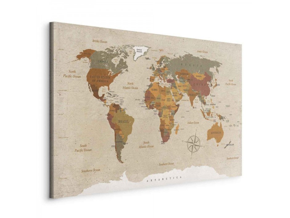 Tableau - World Map: Beige Chic