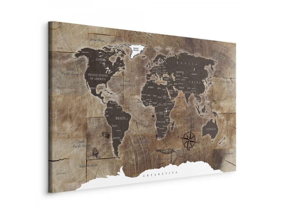 Tableau - World Map: Wooden Mosaic