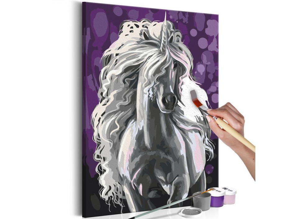 Tableau à peindre par soi-même - Licorne blanche