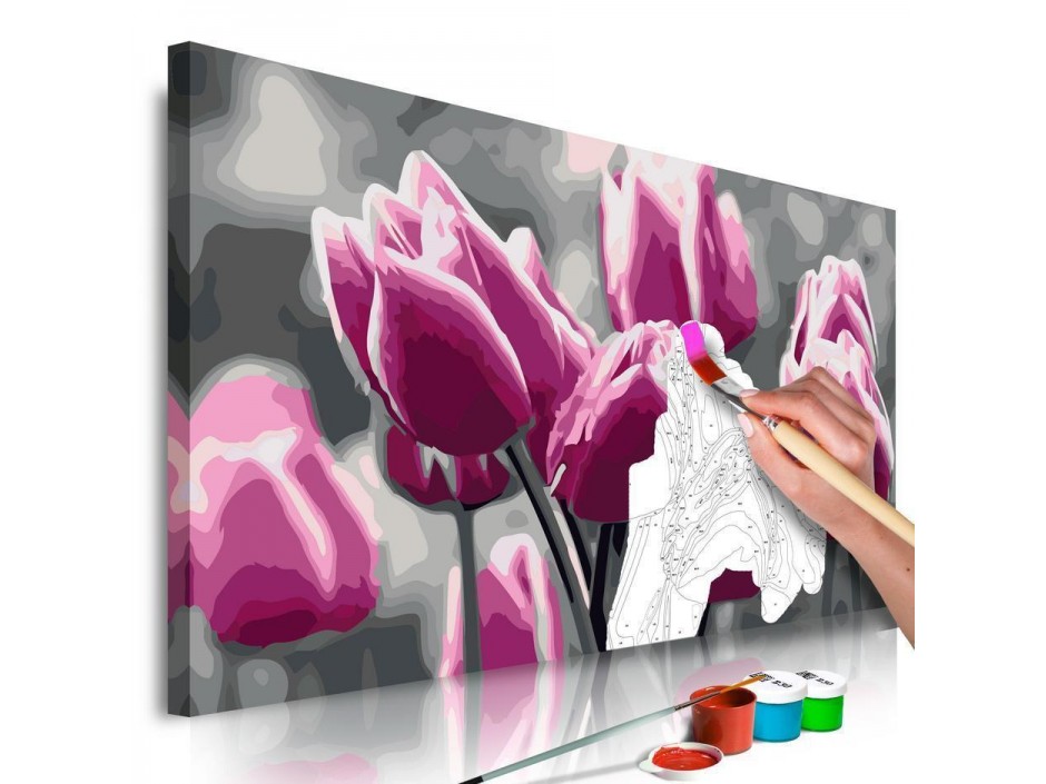 Tableau à peindre par soi-même - Champ de tulipes