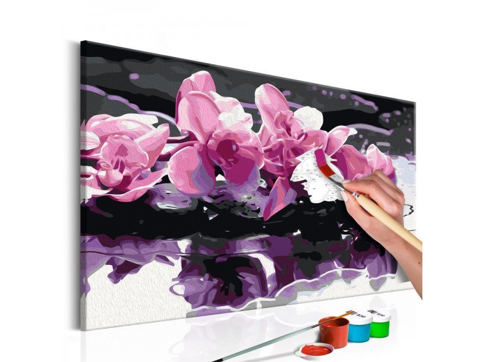 Tableau à peindre par soi-même - Orchidée violette