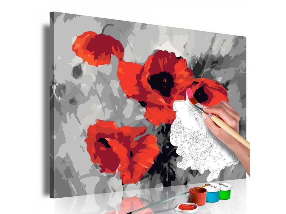 Tableau à peindre par soi-même - Bouquet de coquelicots