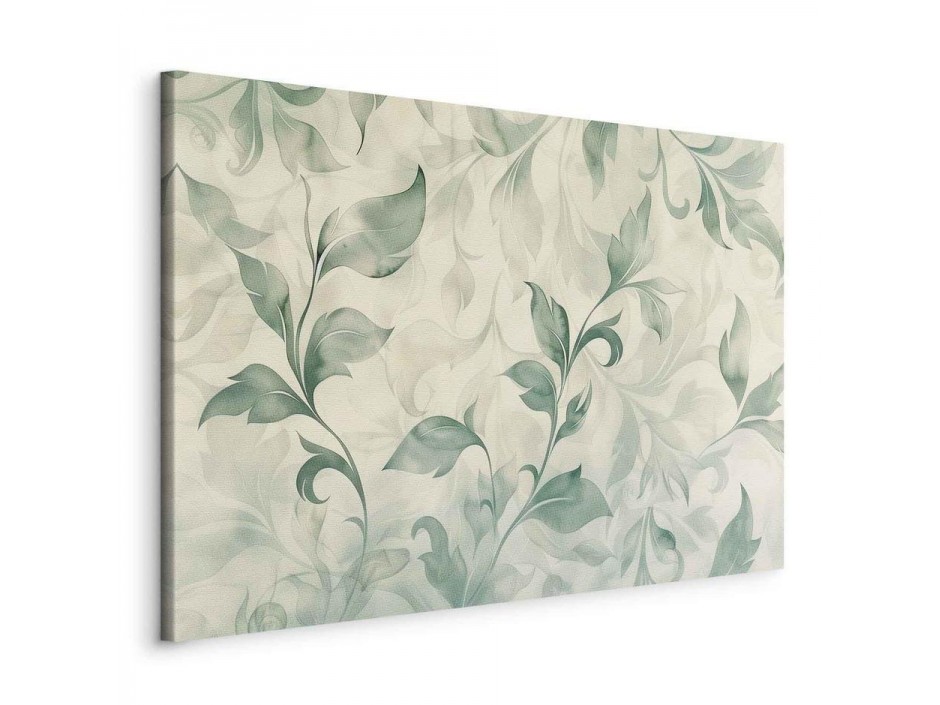 Tableau - Watercolor Botanical Motif Delicate Green-Beige Leaves