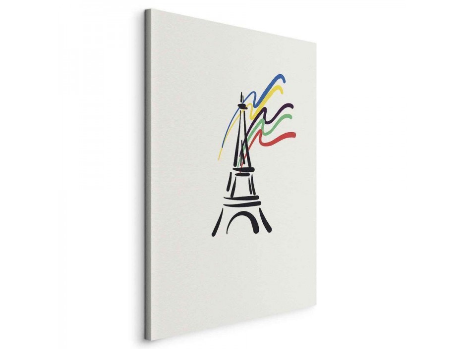 Tableau - Eiffel Tower and Colorful Ribbons