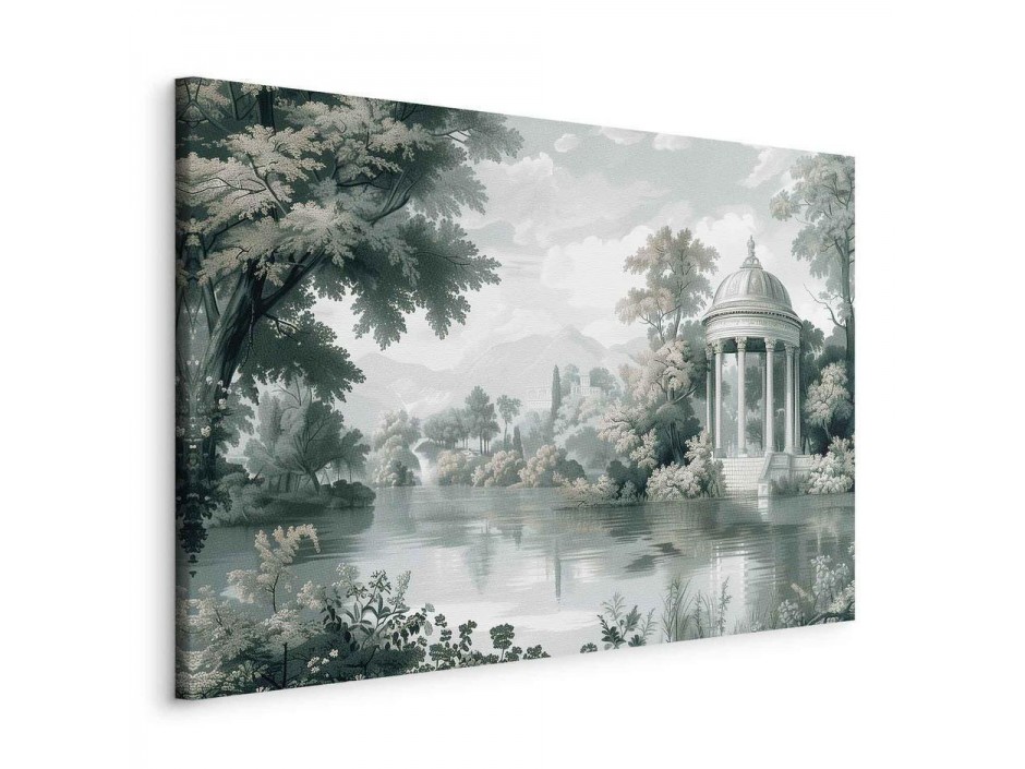 Tableau - View of the Park and Lake Retro Vintage Landscape in Greens