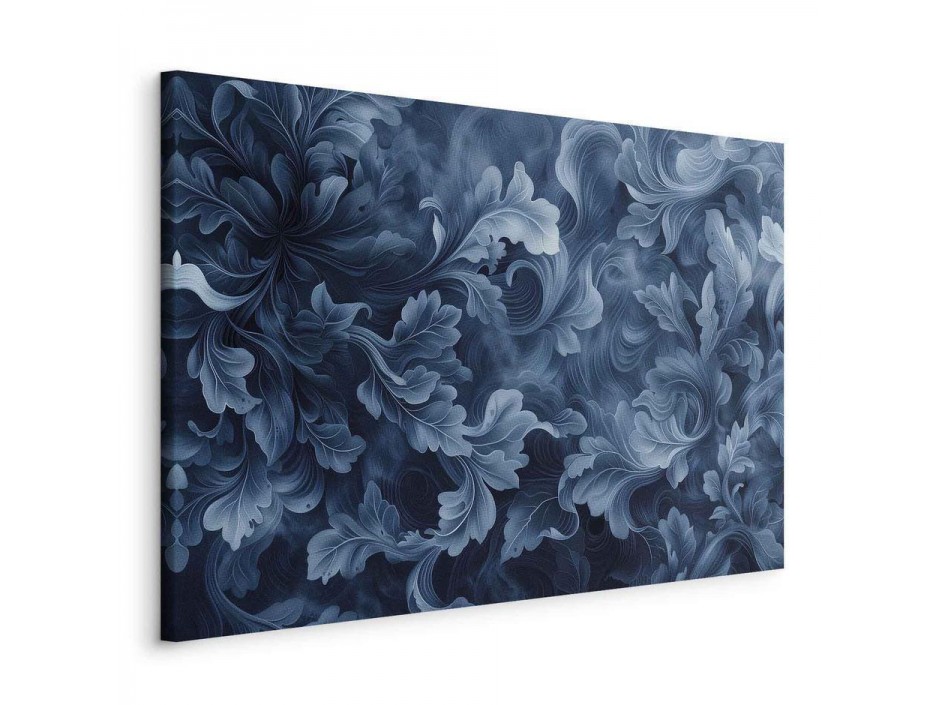 Tableau - Abstract Ornaments Dark Blue Victorian Leaves
