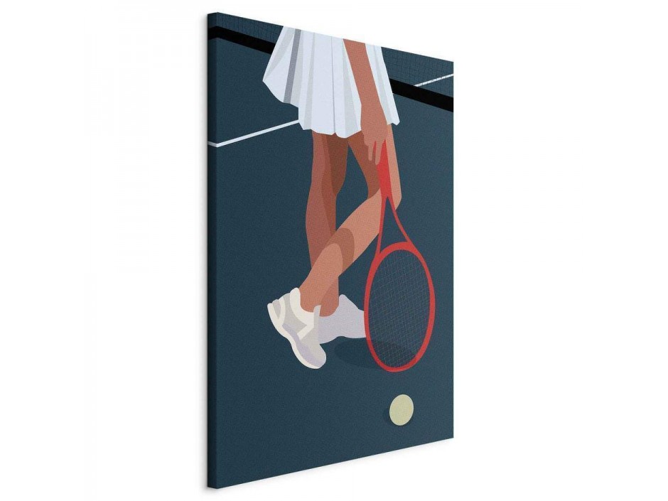 Tableau - Female Tennis Player With a Red Racket on the Court - Graphics