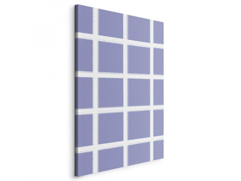 Tableau - Lines and Symmetry - Expressive White Grid on a Blue Background