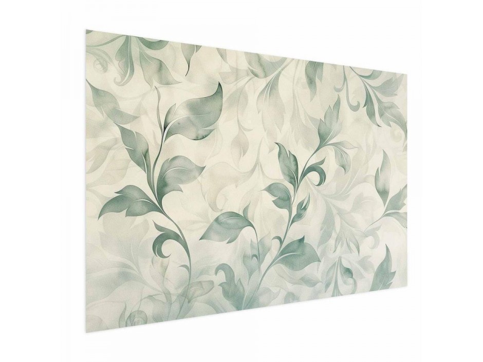 Poster - Watercolor Green-Beige Leaves