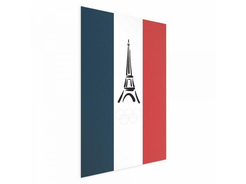 Poster - Graphic Eiffel Tower Against the French Flag