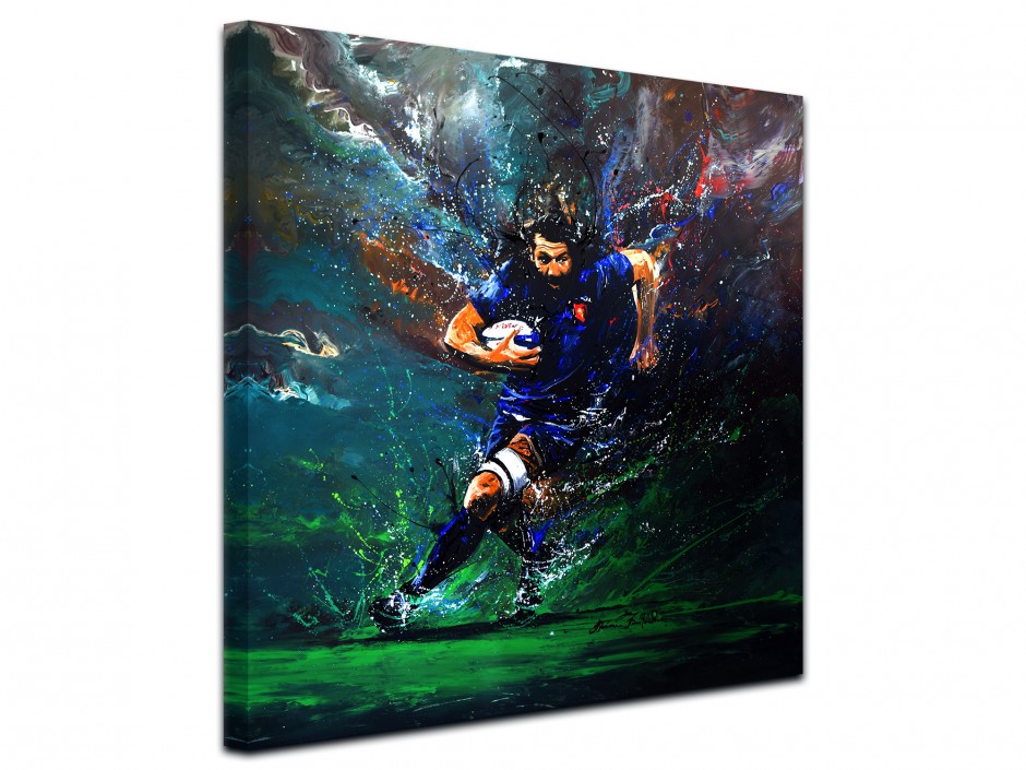 Tableau reproduction sur toile Rugby Chabal